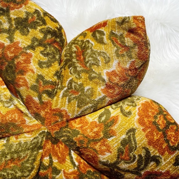 Mid Century Flower Pillow VTG 60s Retro Cushion Huge Floor Pillow RARE - Picture 12 of 13